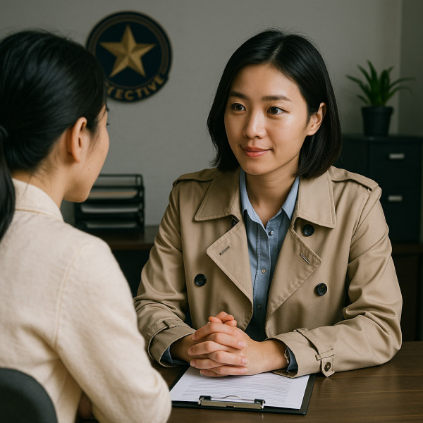 분당흥신소 여탐정이 의뢰인과 상담하는 실제 장면 - 상담 과정 이미지